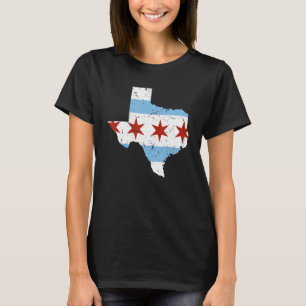 T-shirt Texas City Chicago Drapeau Grunge Voyage Sud Sid