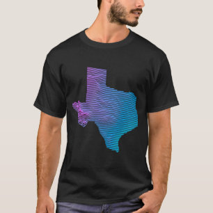 T-shirt Texas Division Carte de l'élévation du Texas Topog