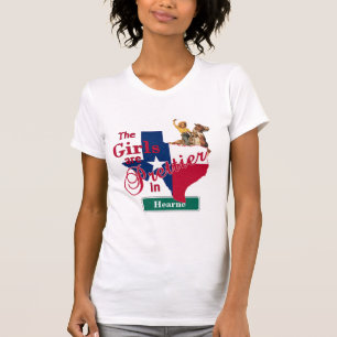 T-shirt Texas Drapeau Forme CUSTOM Cowgirl Les filles sont
