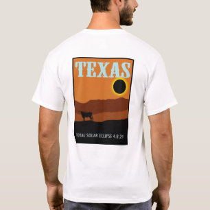 T-shirt Texas Eclipse Travel Poster à deux côtés