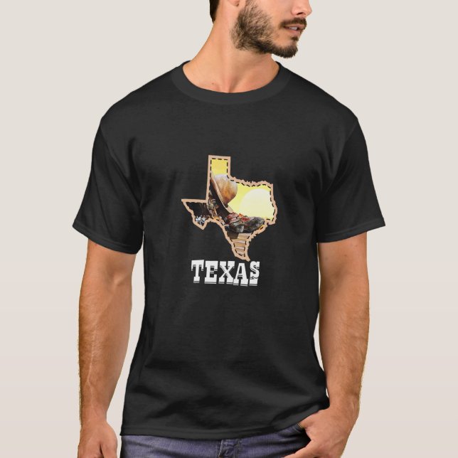 T-shirt Texas Formé Désert Scénario États-Unis (Devant)