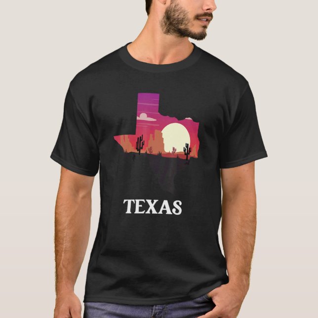 T-shirt Texas Formé Désert Scénario États-Unis (Devant)