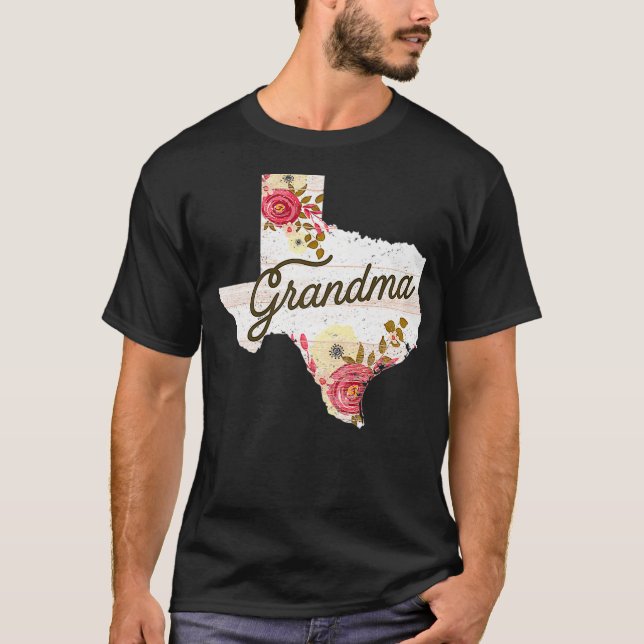 T-shirt Texas Grandma Chemise Grand-mère Cadeaux Floral Te (Devant)