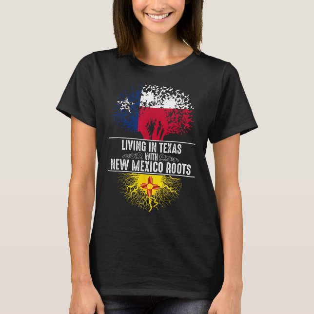 T-shirt Texas Home New Mexico Roots State Tree Flag Love G (Devant)