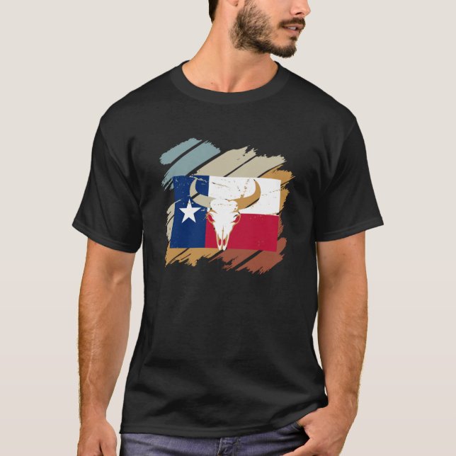 T-shirt Texas Huston San Antonio Howdy Longhorn Rodeo Ala (Devant)