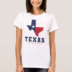 T-shirt Texas, Lone Star State, carte du drapeau femme bla