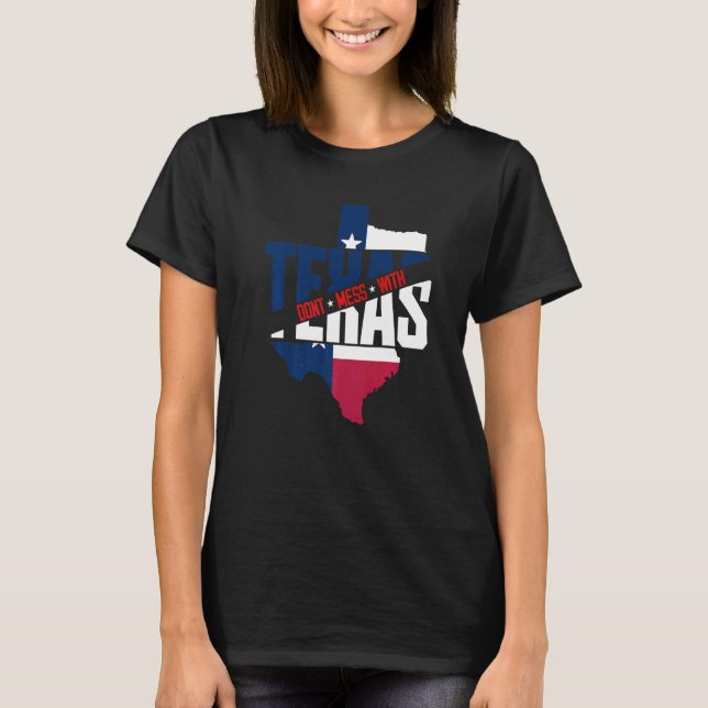T-shirt Texas Map Le Texan patriotique ne manque pas avec  (Devant)