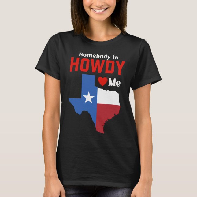 T-shirt Texas Pour Lui Texan TX Dallas Howdy Longhorn (Devant)