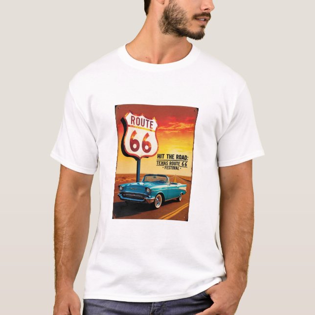 T-shirt Texas Route 66 (Devant)