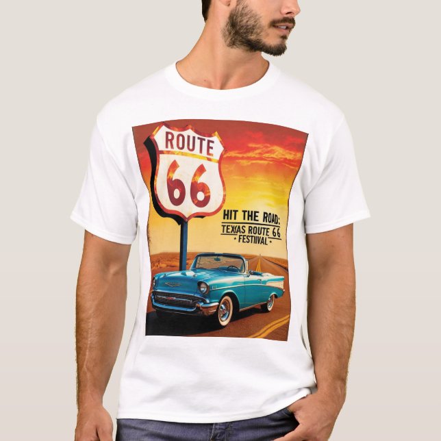 T-shirt Texas Route 66 (Devant)