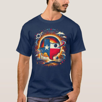 T-shirt Texas Solar Eclipse 2024 Eclips Solaires Nuit Étoi