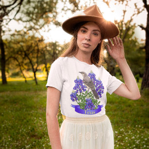 T-shirt Texas State Mockingbird & Bluebonnet Flower