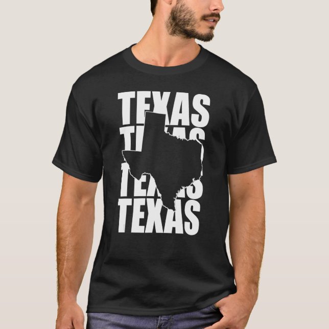 T-shirt Texas Texas Texas Texas Forme De Texas Home State (Devant)