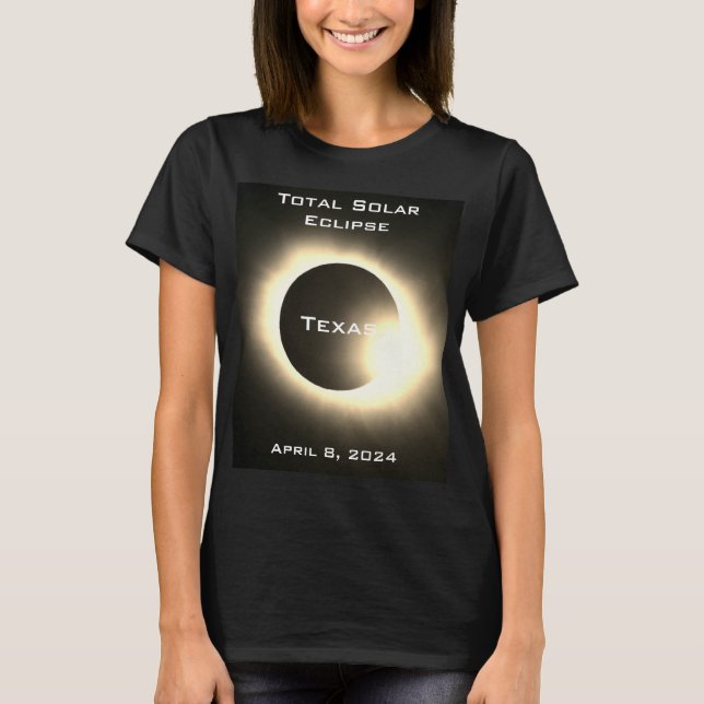 T-shirt Texas Total éclipse solaire 8 avril 2024 (Devant)