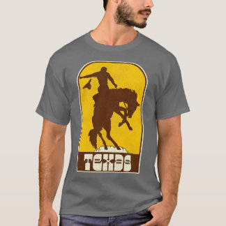 T-shirt Texas Vintage Western Cowboy Rodeo Voyage Souvenir