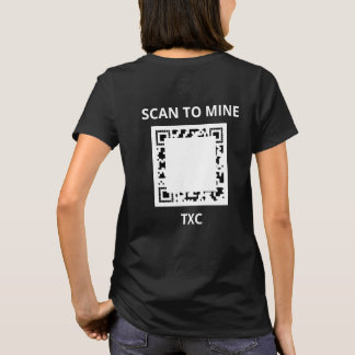 T-shirt Texit Coin Scan pour MINER le logo officiel codé Q