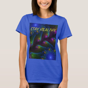 T-shirt Texte abstrait moderne fractal lumineux coloré