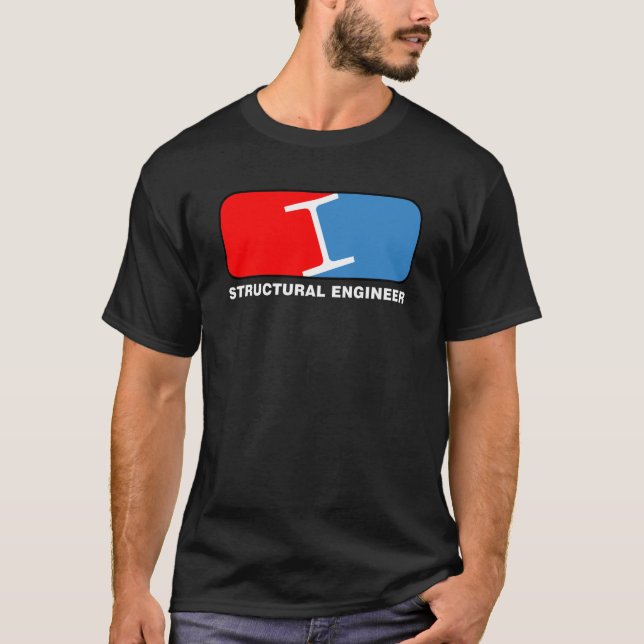 T-shirt Texte blanc de la ligue des ingénieurs structuraux (Devant)