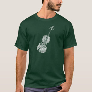 T-shirt Texte blanc de l'art Word en forme de violet
