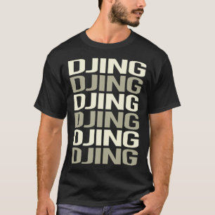 T-shirt Texte blanc Djing DJ Disque Jockey Deejay