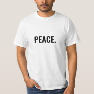 T-shirt Texte blanc et noir minimaliste anti-guerre