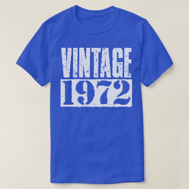 T-shirt Texte blanc vintage 1972 (Design devant)