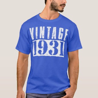 T-shirt Texte blanc Vintage vintage 1931