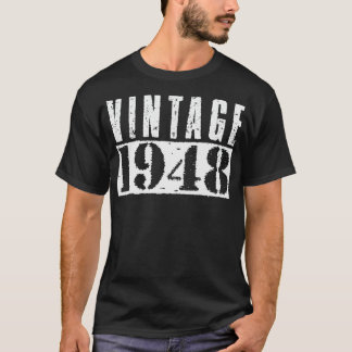 T-shirt Texte blanc Vintage vintage 1948