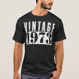 T-shirt Texte blanc Vintage vintage 1973