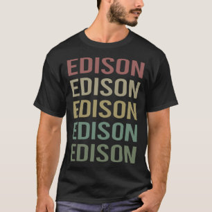 T-shirt Texte coloré Art - Nom Edison