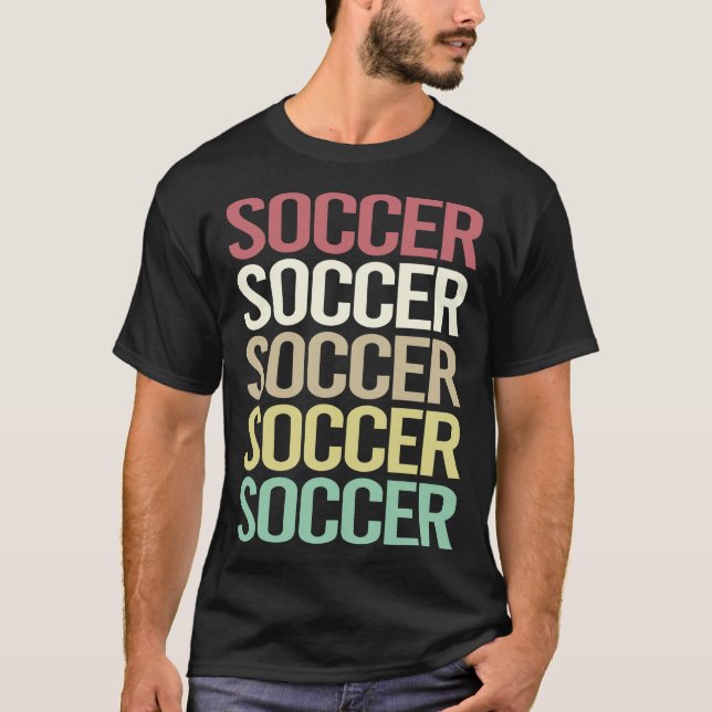 T-shirt Texte coloré de football (Devant)