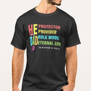 T-shirt Texte coloré Il est PÈRE, Cadeau de Fête des pères