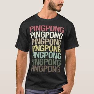 T-shirt Texte coloré Ping Pong Tennis de table