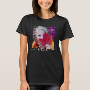 T-shirt Texte d'amour Modèle photo unique noir
