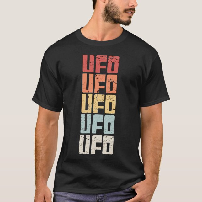 T-shirt Texte de l'Alien Les années 70 Ufo (Devant)