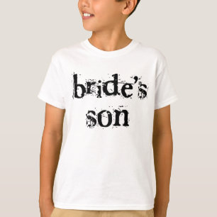 T-shirt Texte de noir du fils de la jeune mariée