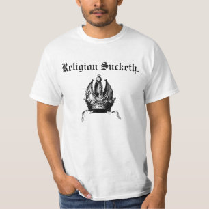 T-shirt Texte de Sucketh T w/back de religion