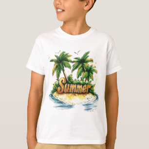 T-shirt Texte d'été - Tropical Summer Island