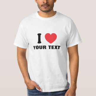 T-shirt Texte du coeur personnalisé