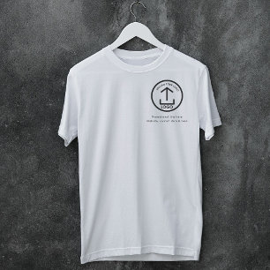 T-shirt Texte du logo professionnel simple blanc