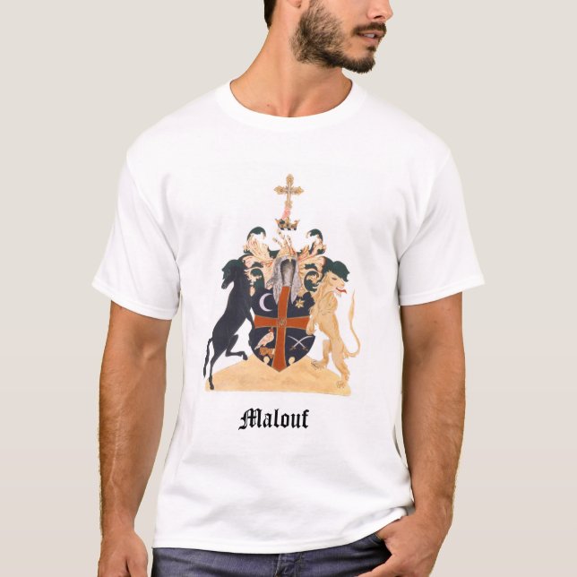 T-shirt Texte editable de crête de Maloof (Devant)