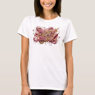 T-shirt Texte en 3D Striking Pink PRET À BOIRE Art