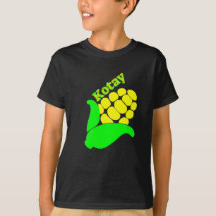 T-shirt Texte en Kitsai : Kotay et un maïs jaune