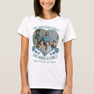T-shirt texte et coeurs personnalisés