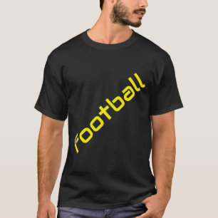 T-shirt Texte FOOTBALL Jaune Diagonal Fond Noir