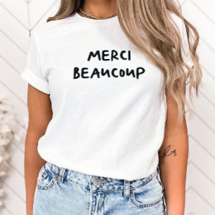 T-shirt Texte manuscrit en français tendance Merci Beauc