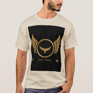 T-shirt Texte personnalisé Bien fait Image Aigle Sable Cou