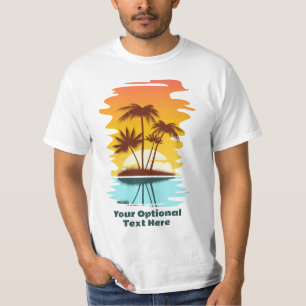 T-shirt Texte personnalisé Coucher de soleil sur l'île tro
