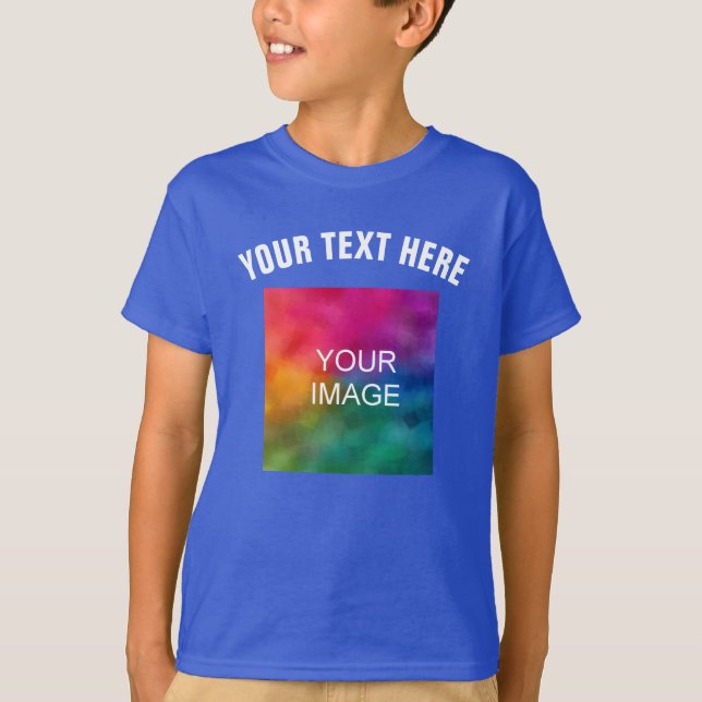 T-shirt Texte personnalisé Télécharger Modèle photo Garçon (Devant)