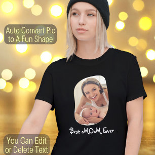 T-shirt Texte Photo Personnalisé Créez Votre Meilleure Mam